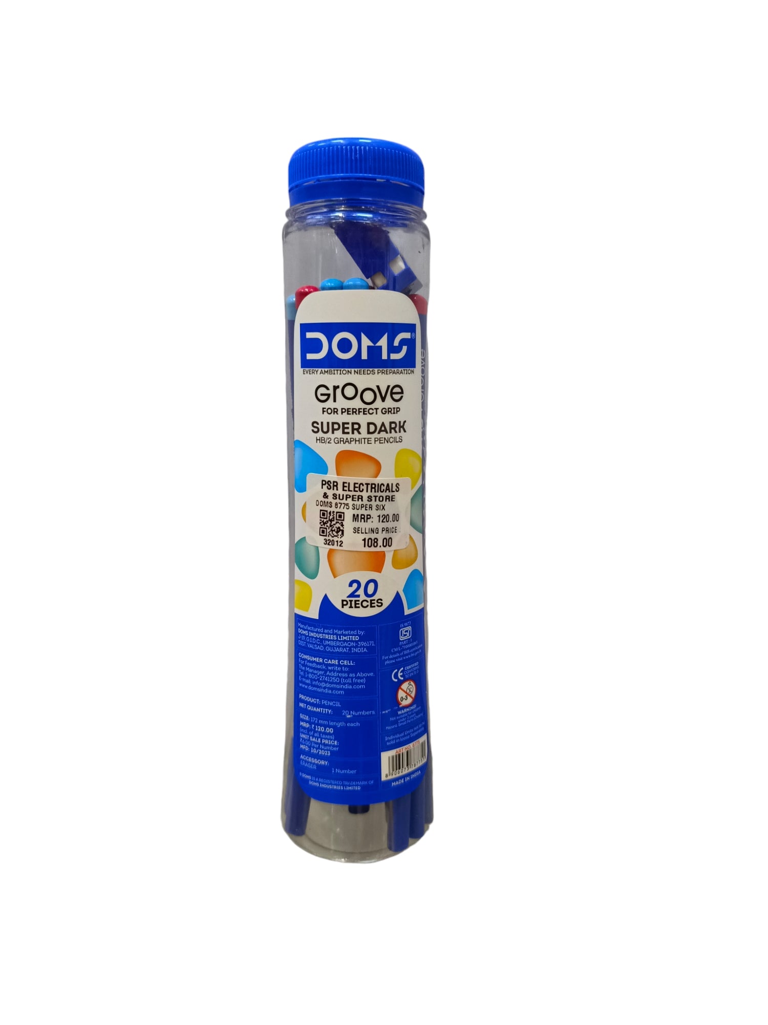 DOMS 8775 SUPER SIX GROOVE PENCIL DOMS 8775 SUPER SIX GROOVE PENCIL